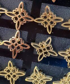 BLISTER DE AROS DE ACERO DORADO NUDO DE BRUJAS 12 MM X 12 PARES.
