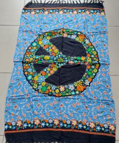 PAREO INDONESIA ESTAMPADO CON FLECOS 100 X 180 CM.