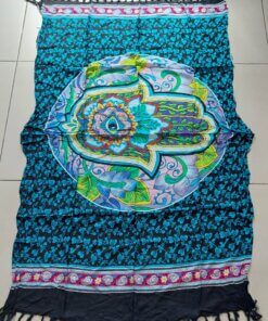 PAREO INDONESIA ESTAMPADO CON FLECOS 100 X 180 CM.