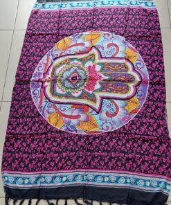 PAREO INDONESIA ESTAMPADO CON FLECOS 100 X 180 CM.