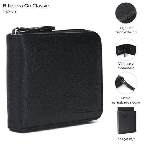 BILLETERA GO CLASSIC CON CIERRE 11X7 CM CON VOLANTE Y MONEDERO.INCLUYE CAJA X1U - Imagen 9