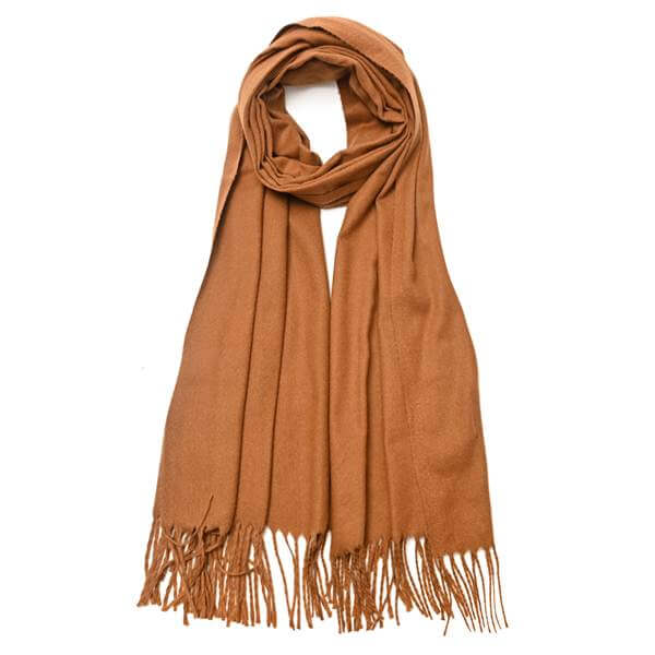 BUFANDA LISA CON FLECOS 70X180 CM X1U