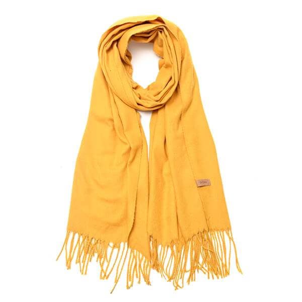 BUFANDA LISA CON FLECOS 70X180 CM X1U