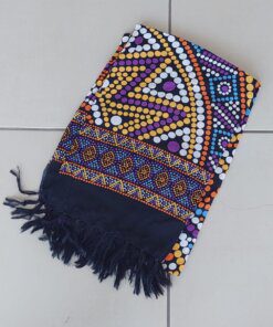 PAREO INDONESIA ESTAMPADO CON FLECOS. 100 X 180 CM.