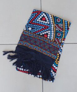 PAREO INDONESIA ESTAMPADO CON FLECOS. 100 X 180 CM.