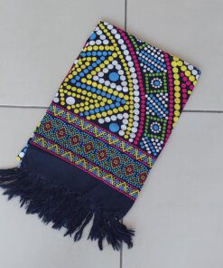 PAREO INDONESIA ESTAMPADO CON FLECOS. 100 X 180 CM.