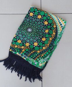 PAREO INDONESIA ESTAMPADO CON FLECOS. 100 X 180 CM.