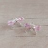 ARO DE ACERO BLANCO MOÑO CON STRASS Y CUBIK ROSA. MEDIDAS 18 X 11 MM