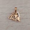 DIJE DE ACERO DORADO 15 AÑOS CON STRASS. TAMAÑO 20 X 18 MM