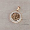 DIJE DE ACERO DORADO 15 AÑOS CON STRASS. TAMAÑO 22 MM