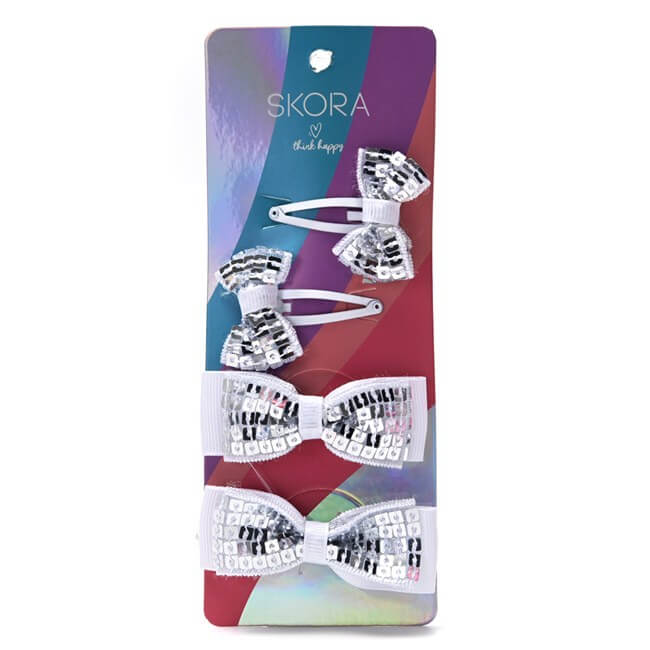 SET INFANTIL GOMITA + TIC TAC MOÑO LENTEJUELAS X2U