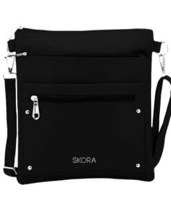 Bandolera Joan dos cierres con bolsillo aplicado con cierre 25x23cm x1u