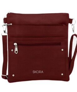 Bandolera Joan dos cierres con bolsillo aplicado con cierre 25x23cm x1u