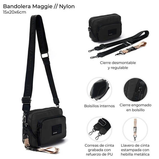 Bandolera Maggie con llavero 15x20x6cm x1 u - Imagen 8