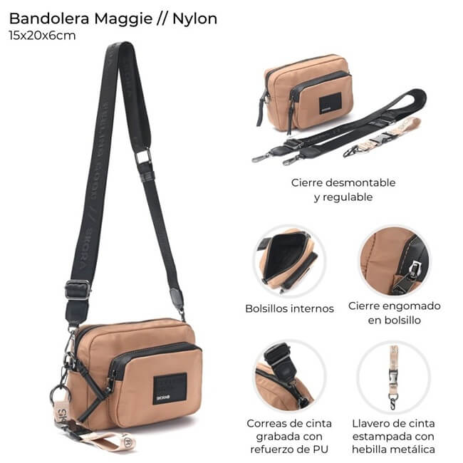 Bandolera Maggie con llavero 15x20x6cm x1 u - Imagen 8