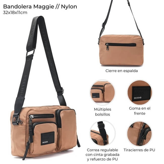 Bandolera Maggie pockets 32x18x11cm x1 u - Imagen 11