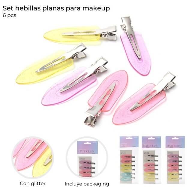 Set hebillas planas para makeup x6u - Imagen 6