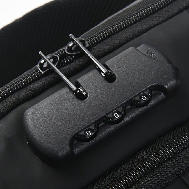 Morral Sling con cerradura y USB tela impermeable 32x18x10 cm bolsillo horizontal x1u - Imagen 12