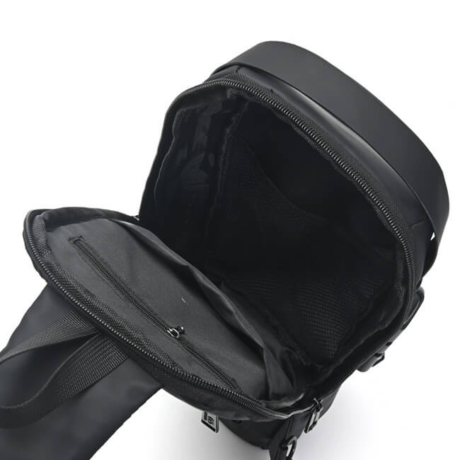 Morral Sling con cerradura y USB tela impermeable 32x18x10 cm bolsillo horizontal x1u - Imagen 9