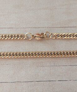 CADENA DE ACERO DORADO GRUMET TEJIDA 0,8 TEJIDA DIAMANTADA.