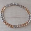 PULSERA DE ACERO GRUMET 1.6 COMBINADO CON DORADO. LARGO 20 CM