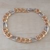 PULSERA DE ACERO FIGARO 2.0 COMBINADO CON DORADO. LARGO 21 CM