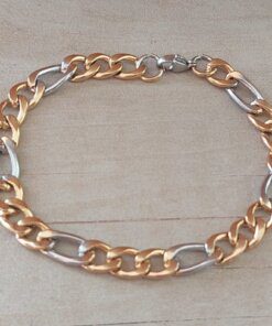 PULSERA DE ACERO FIGARO 2.0 COMBINADO CON DORADO. LARGO 21 CM