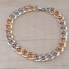 PULSERA DE ACERO GRUMET 2.3 COMBINADO CON DORADO. LARGO 22 CM