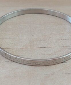 PULSERA DE ACERO ESCLAVA 5 MM TRABAJADA CON GUARDA EGIPCIA.