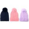 Gorro infantil tejido con interior piel x1u.