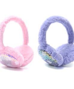 Orejera infantil lentejuelas y corazones piel x1u.