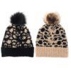 Gorro mujer tejido animal print con pompom x1u.
