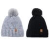 Gorro mujer con pompon interior piel x1u