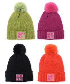 Gorro mujer con pompon interior piel x1u