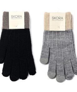 Guante mujer con puño con 2 dedos touch