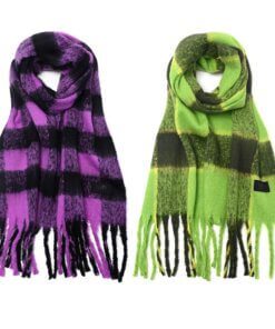 Ruana cuadrille con flecos 40x210 cm x1u.