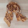 PASHMINA ESTAMPADA PICOS COLOR MAIZ SIN FLECOS, 80 X 180 CM.