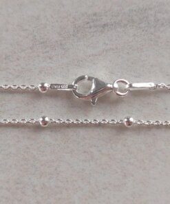 CADENA PLATA ROLO OVAL CON BOLITAS 2 MM