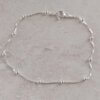 PULSERA DE PLATA VENECIANA CON BOLITA. LARGO 18 CM. PESO APROX. 0.85 GR.