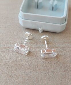 ABRIDOR PLATA  STRASS ENGARZADO RECTANGULAR COLOR CRISTAL