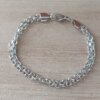 PULSERA DE ACERO FORCET DIAMANTADA DOBLE MEDIANA. LARGO 19 CM