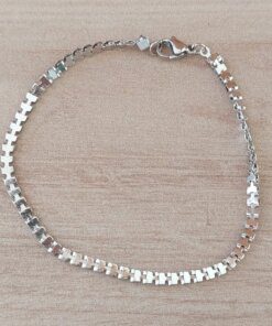 PULSERA DE ACERO ESLABÓN CONECTOR CILINDRO PLANO. LARGO 20,5