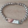 PULSERA DE ACERO ROLO CUADRADA 7.0 CON CHAPA APTA PARA GRABAR DE 9 X 30 MM. LARGO 22 CM.