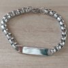 PULSERA DE ACERO ROLO CUADRADA 7.0 CON CHAPA APTA PARA GRABAR DE 7,5 X 31 MM