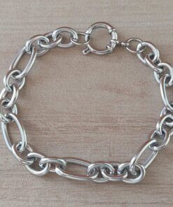 PULSERA DE ACERO TIFFANY ESLABÓN COMBINADO 3 X 1 CON CIERRE MARINERO. LARGO 20,5 CM