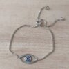 PULSERA DE ACERO AJUSTABLE VENECIANA CON DIJE OJO CALADO