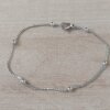 PULSERA DE ACERO VENECIANA CON BOLITAS. LARGO 18,5 CM.