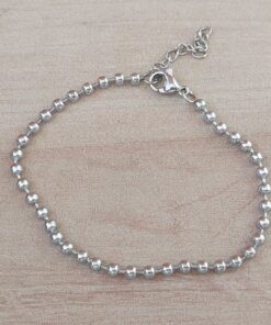 PULSERA DE ACERO DE BOLITAS 3 mm. LARGO 18 CM
