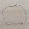 PULSERA DE ACERO ESPEJITO CON BOLITAS 3 MM. LARGO 18 CM