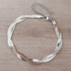 PULSERA DE ACERO VÍBORA CHATA DOBLE ENTRELAZADA. LARGO 19 CM + EXT. 5 CM.
